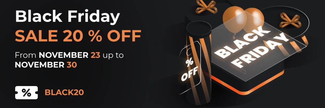 [Terminato] Promozione del Black Friday - 20% di SCONTO su tutti i nostri prodotti!