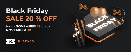 [Terminado] Promoción de Black Friday - ¡20% de descuento en todos nuestros productos!