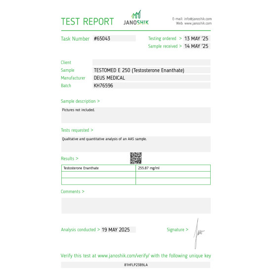 TESTOMED E 250 (Testosterone Enanthate)