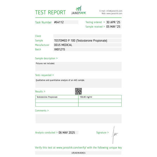 TESTOMED P 100 (Propionato de testosterona)