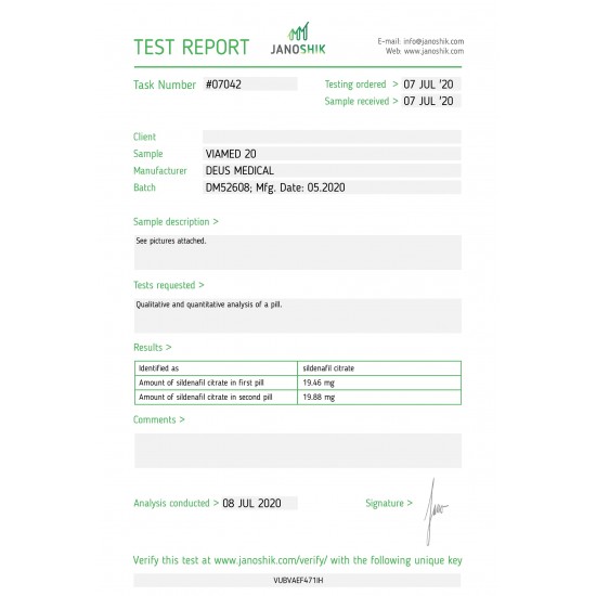 VIAMED 20 (Sildenafil Citrate)
