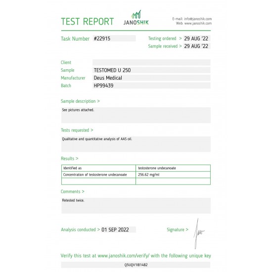 TESTOMED U 250 (Testosterone Undecanoate)